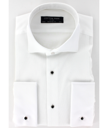 Chemise cintrée blanche col cassé tuxedo solde