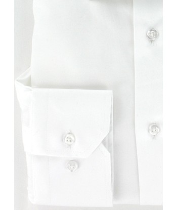 Chemise classique en satin de coton blanc col italien shop