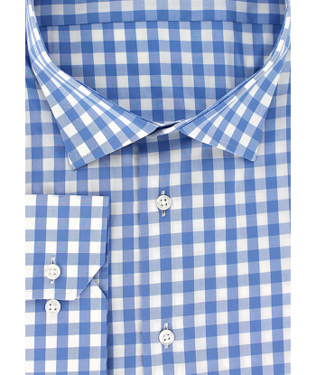 Chemise classique vichy bleu la livraison gratuite