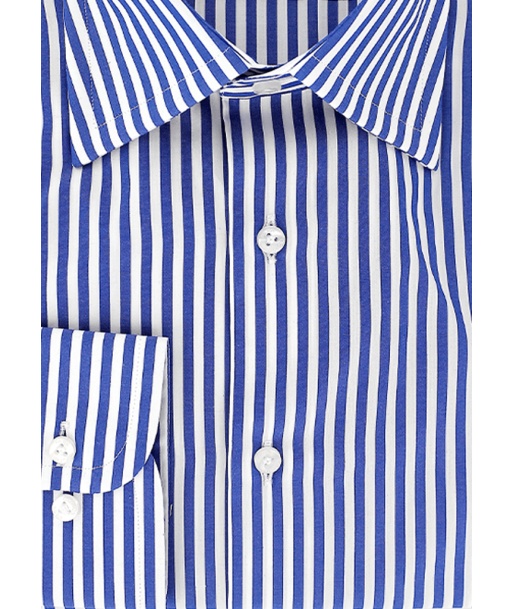 Chemise double retors à rayures bleues pas cher 