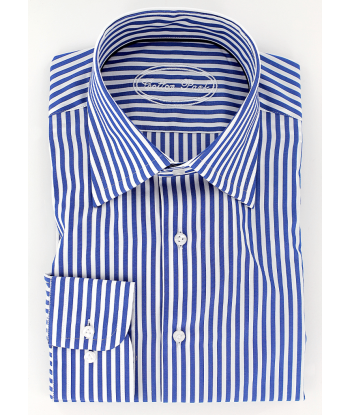 Chemise double retors à rayures bleues pas cher 