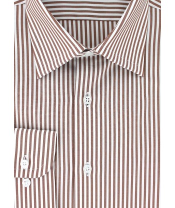 Chemise classique à rayures bâtons marron en ligne des produits 