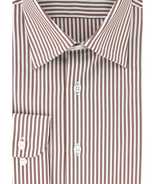 Chemise classique à rayures bâtons marron en ligne des produits 