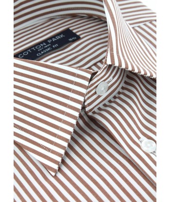 Chemise classique à rayures bâtons marron en ligne des produits 