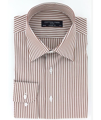 Chemise classique à rayures bâtons marron en ligne des produits 