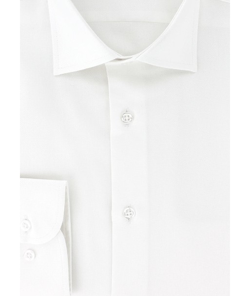 Chemise en natté blanc petit col italien prix