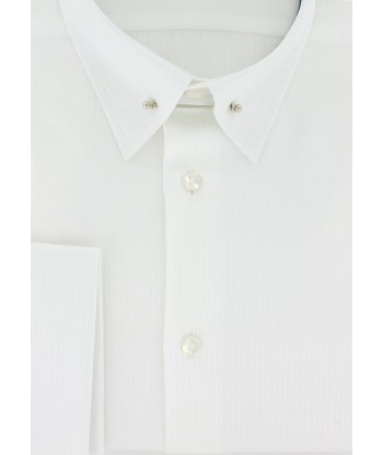 Chemise col anglais rayures blanches ton sur ton double retors shop