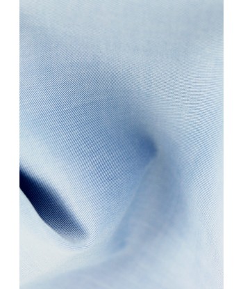 Chemise classique en twill bleu ciel col et poignets mousquetaires blancs À commander