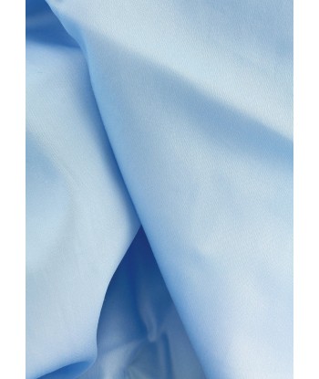 Chemise classique en satin de coton bleu ciel col italien Par le système avancé 