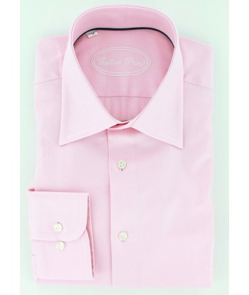 Chemise rose en twill double retors shop