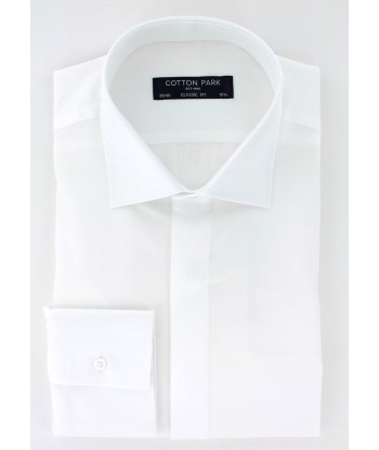 Chemise classique blanche gorge cachée Venez acheter