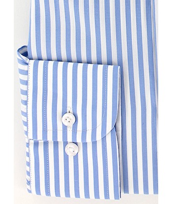 Chemise col français rayures bâtons bleu ciel acheter en ligne