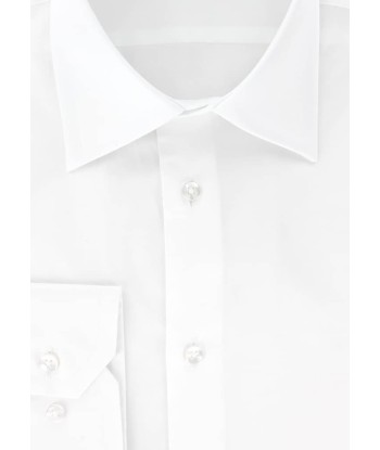 Chemise en satin de coton blanc col français livraison et retour toujours gratuits