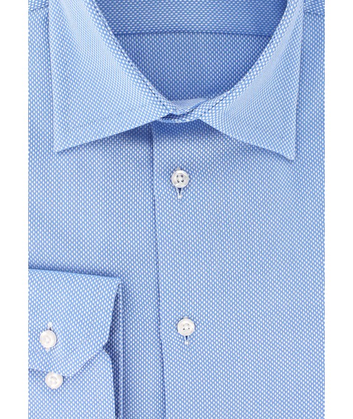 Chemise natté bleu ciel col français de la marque