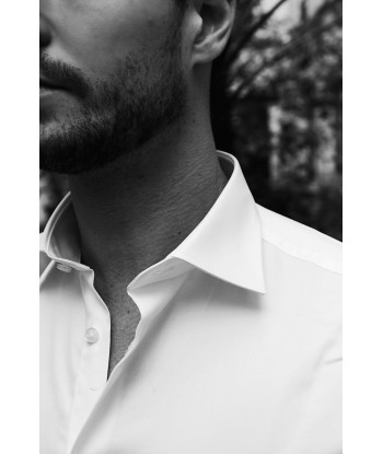 Chemise cintrée blanche petit col italien le des métaux précieux