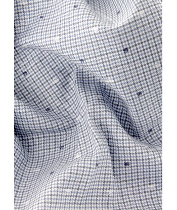 Chemise à petits carreaux bleu gris la colonne vertébrale