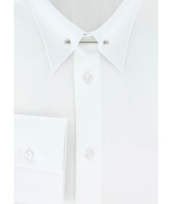 Chemise cintrée col anglais blanc commande en ligne