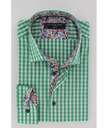 Chemise cintrée vichy vert vente chaude votre 