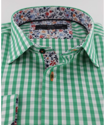 Chemise cintrée vichy vert vente chaude votre 