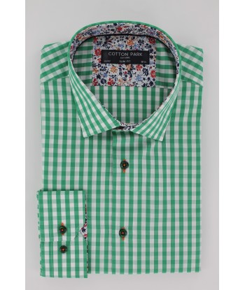 Chemise cintrée vichy vert vente chaude votre 