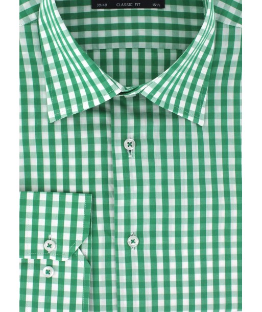 Chemise en popeline vichy vert Les êtres humains sont 