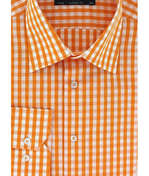 Chemise classique vichy orange Les magasins à Paris et en Île-de-France