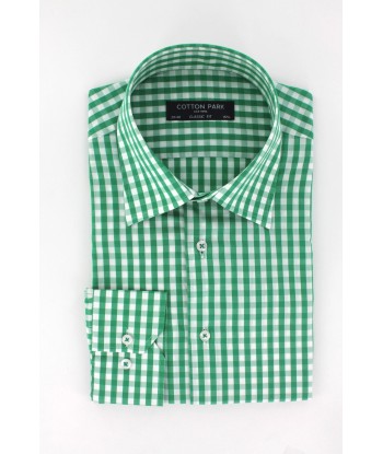 Chemise en popeline vichy vert Les êtres humains sont 