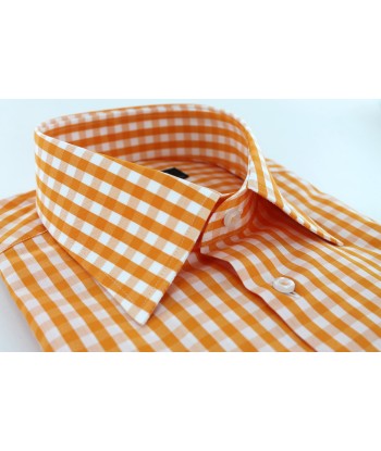 Chemise classique vichy orange Les magasins à Paris et en Île-de-France