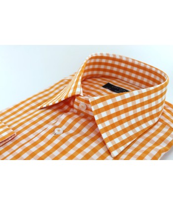 Chemise classique vichy orange Les magasins à Paris et en Île-de-France