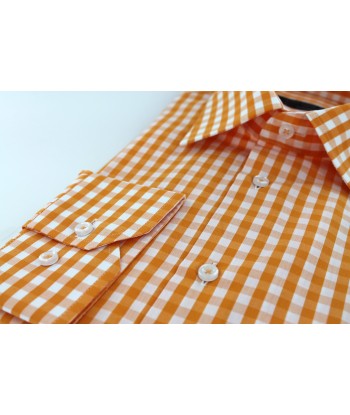 Chemise classique vichy orange Les magasins à Paris et en Île-de-France