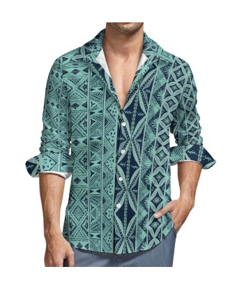 Chemise mata fond bleu imprimée gatu Jusqu'à 80% De Réduction