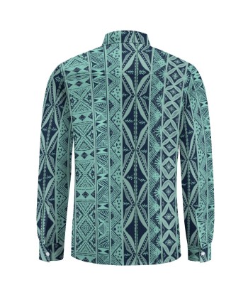 Chemise mata fond bleu imprimée gatu Jusqu'à 80% De Réduction