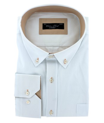 Chemise classique blanche opposition saumon chez Cornerstreet bien 