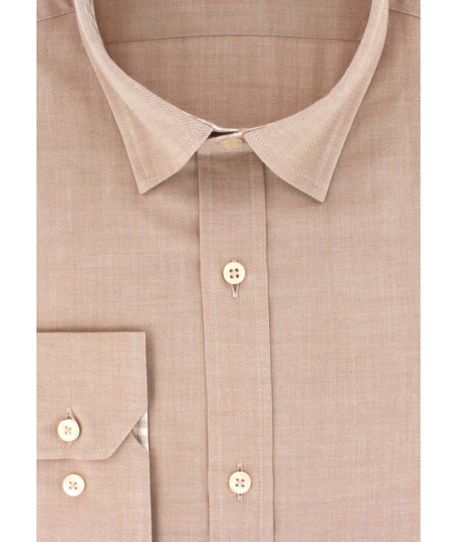 Chemise cintrée twill de coton camel touché cachemire Dans la société mordern