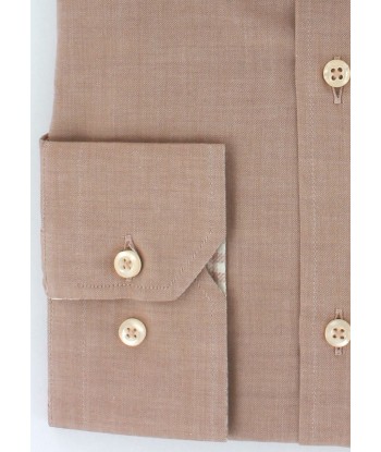 Chemise cintrée twill de coton camel touché cachemire Dans la société mordern