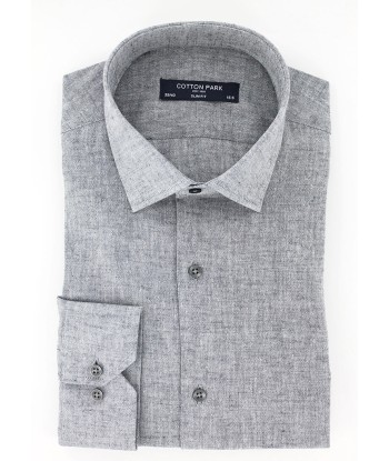 Chemise cintrée en lin coton gris hantent personnes