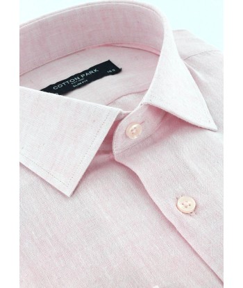 Chemise cintrée en lin coton rose l'évolution des habitudes 