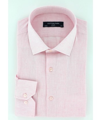 Chemise cintrée en lin coton rose l'évolution des habitudes 