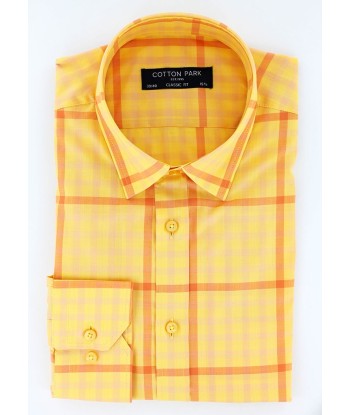 Chemise à carreaux orange et jaunes livraison et retour toujours gratuits