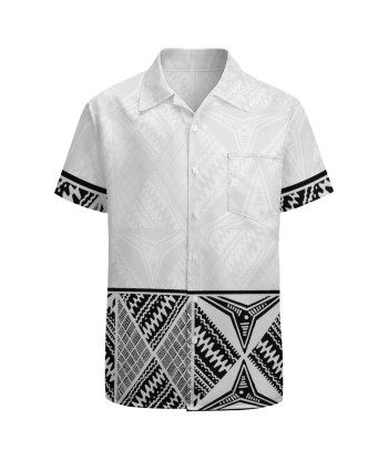 Chemise hévi blanc imprimée gatu noir france