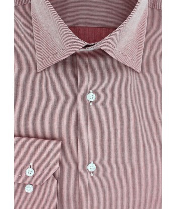 Chemise classique en piqué de coton rouge soldes