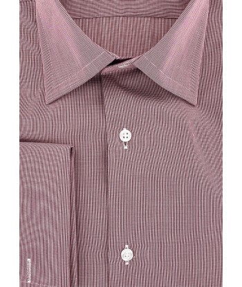 Chemise classique poignets mousquetaires rouge façonné pas cheres