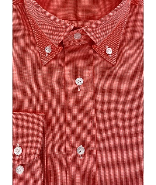 Chemise classique col bouton oxford  rouge rembourrage situé sous