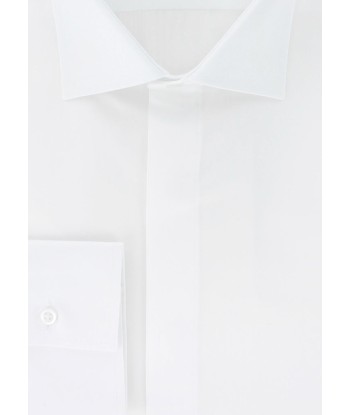 White fitted shirt with hidden throat Véritable concentré