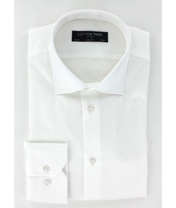 White cotton satin fitted shirt d'Europe débarque