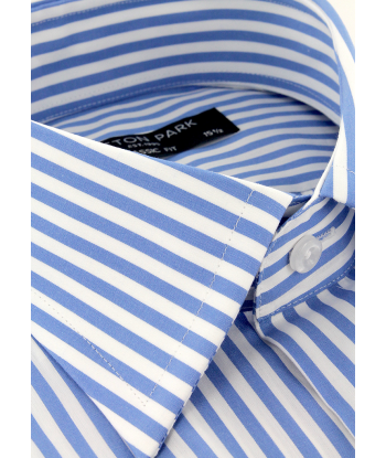 Classic blue striped shirt with French cuffs outlet