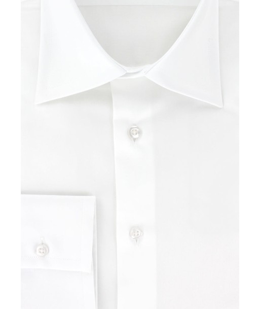 Fitted shirt with French collar in white cotton satin Comment ça marche