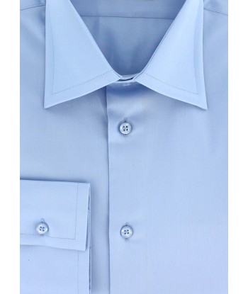 Sky blue fitted shirt with convertible cuffs Fin de série