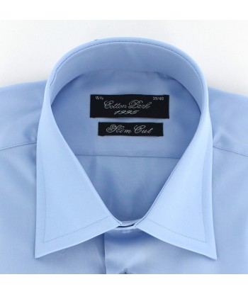 Sky blue fitted shirt with convertible cuffs Fin de série