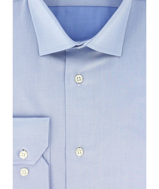 Sky blue twill fitted shirt pas cheres